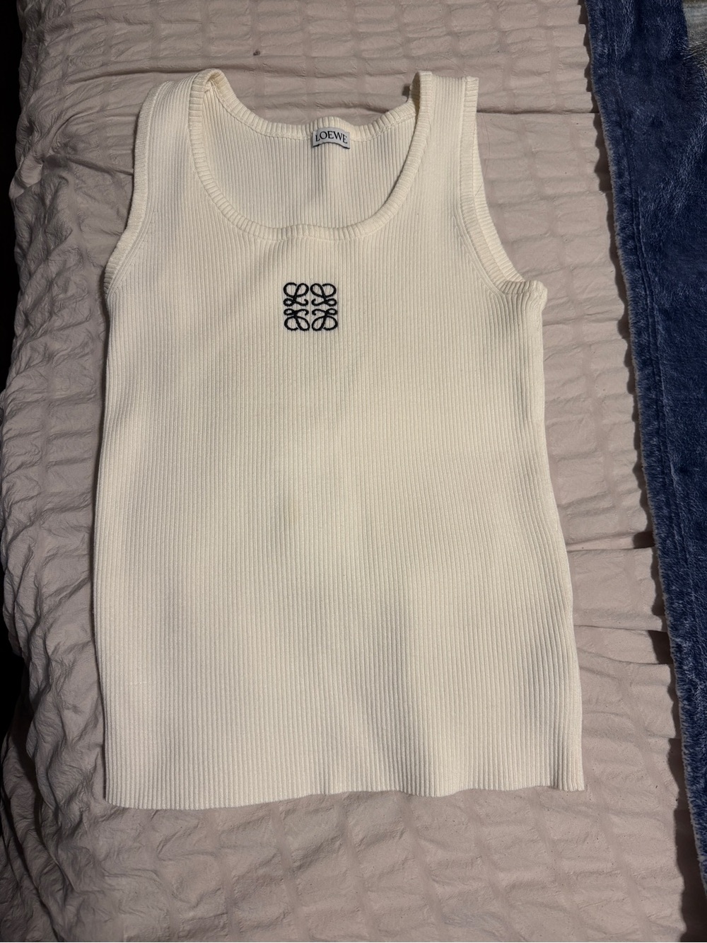 Loewe Cream Ribbed Logo Muscle Tank - Picture 7 of 7